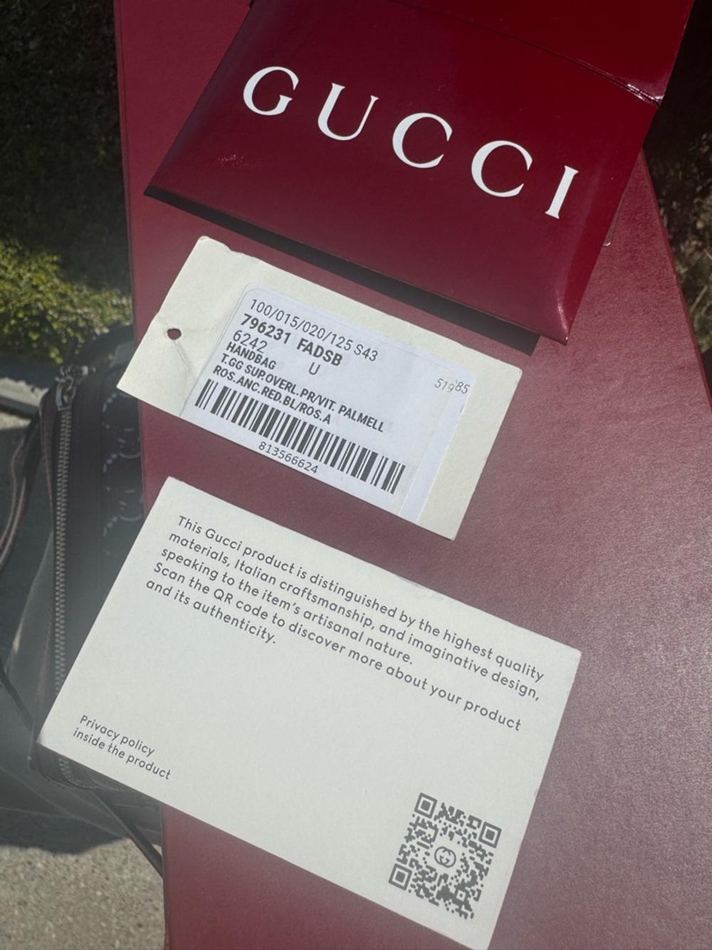 Gucci Maroon GG Supreme Crossbody Bay Full inclusion Ready to 🎁 🫶🏼 - Picture 3 of 10